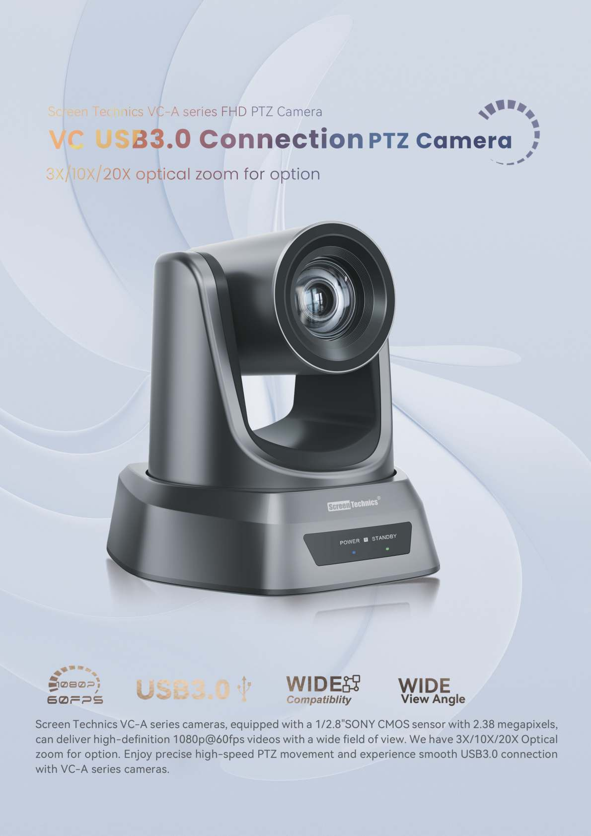 PTZ Camera with AI Auto-Tracking | 20X Optical Zoom | Full HD | Ideal for Live Streaming, Online Teaching & Classroom Recording | USB 3.0 & HDMI Connectivity