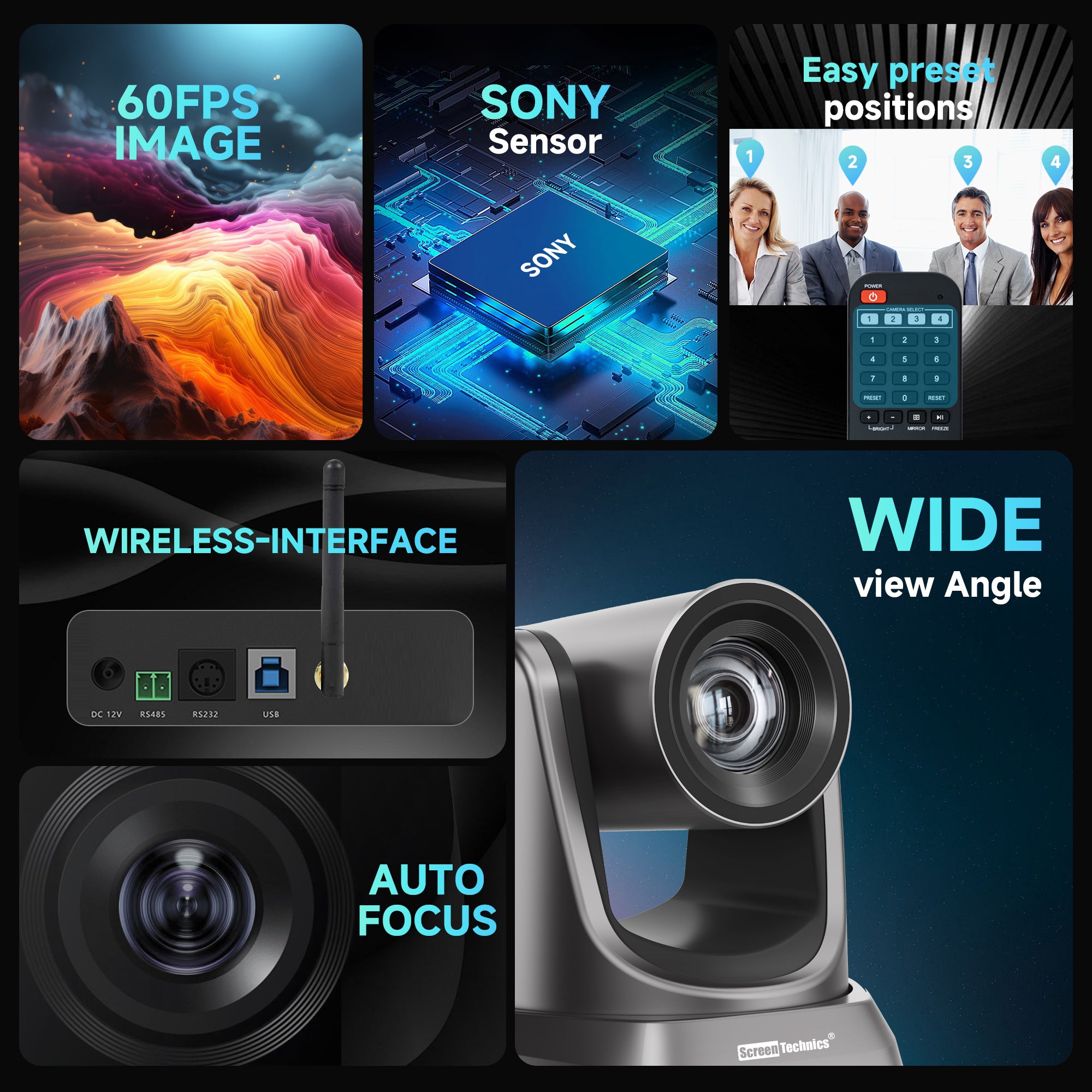 PTZ Camera  | 20X Optical Zoom | Full HD | Ideal for Live Streaming, Online Teaching & Classroom Recording | USB 3.0 & Wireless Connection with Dongle