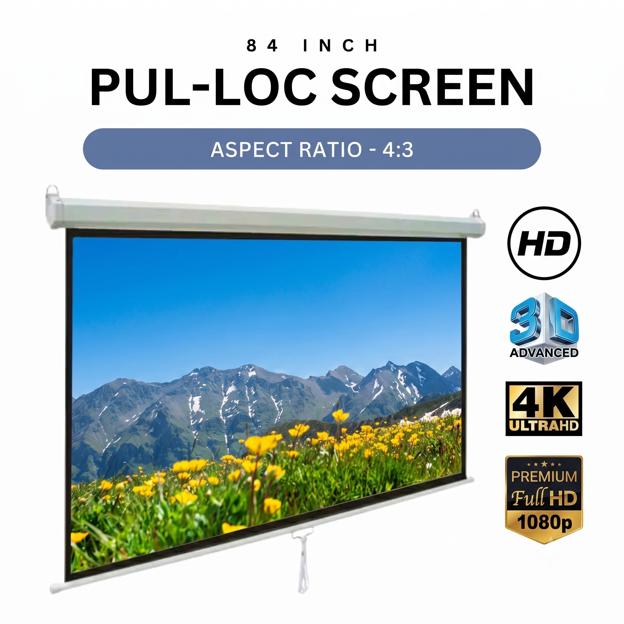 120 Inches Diagonal in 16:9 Aspect Ratio, 8.7x4.9 Feet Fixed Frame UST ALR Projector Screen | High Contrast 4K UST ALR Surface | Narrow Velvet Edge Frame | Designed for Laser TVs & Professional Use