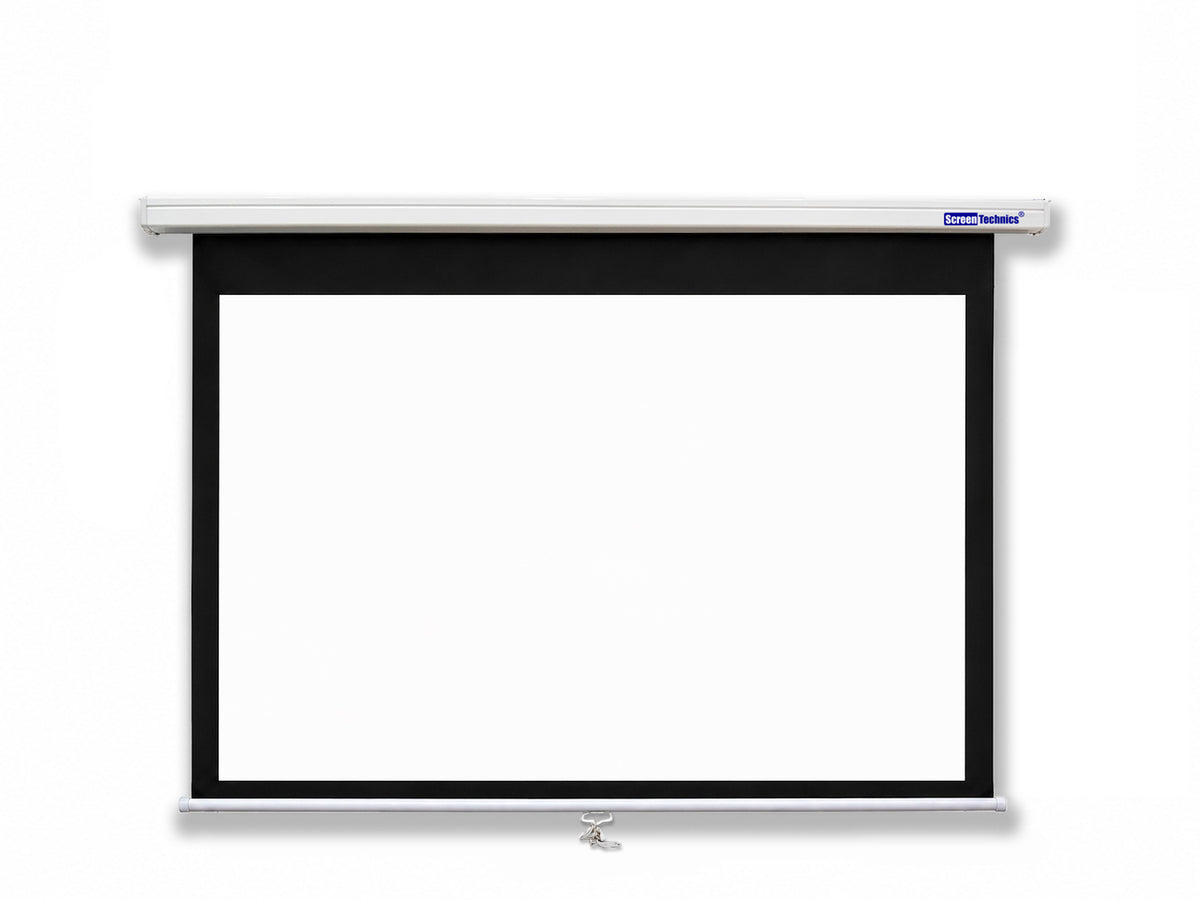 100" (4:3) Insta-Lock Projector Screen Wall & Ceiling Mount  4 Black Drop  High-Gain 4K 3-Layer Fabric  Heavy-Duty Casing