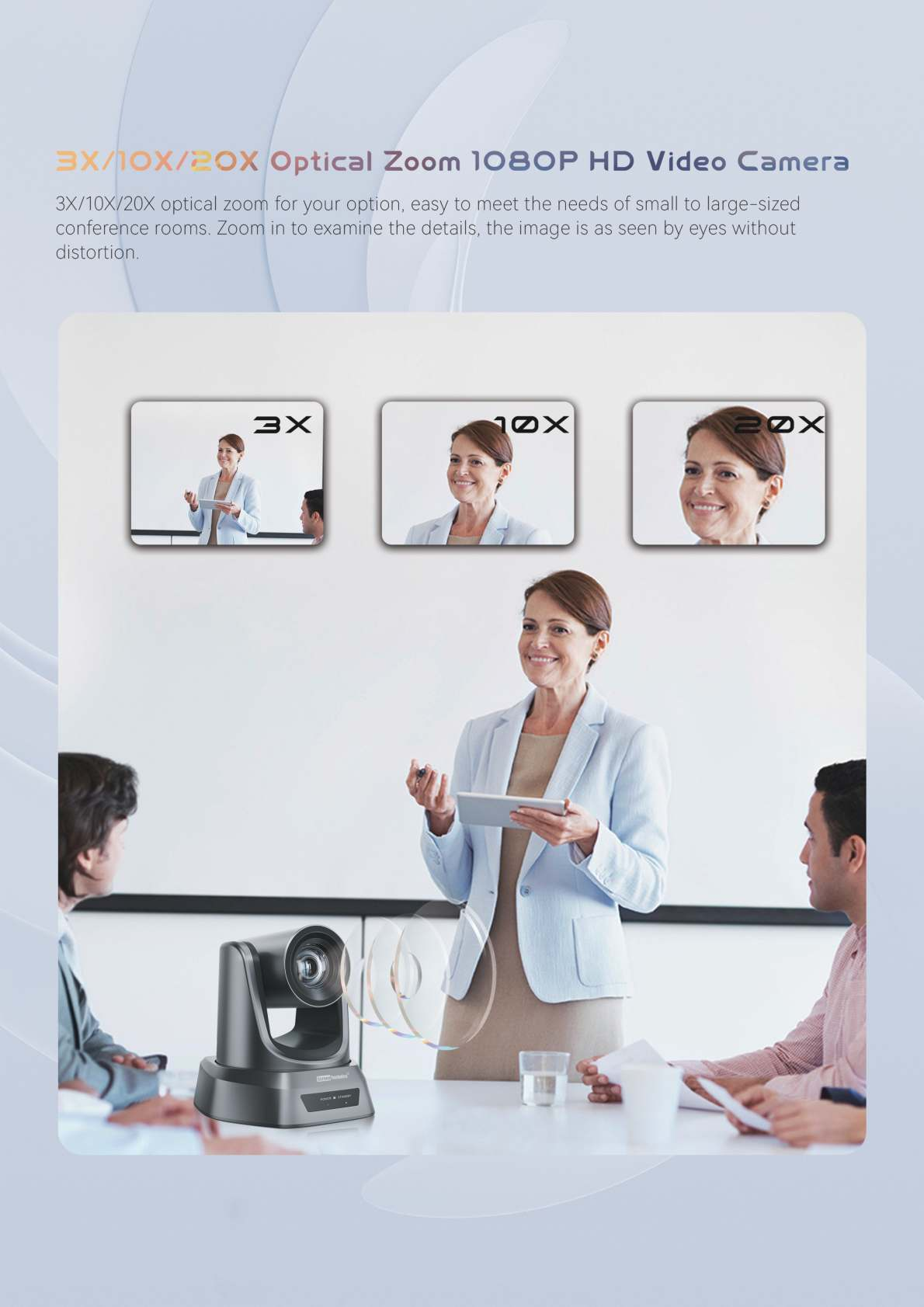 PTZ Camera with AI Auto-Tracking | 20X Optical Zoom | Full HD | Ideal for Live Streaming, Online Teaching & Classroom Recording | USB 3.0 & HDMI Connectivity