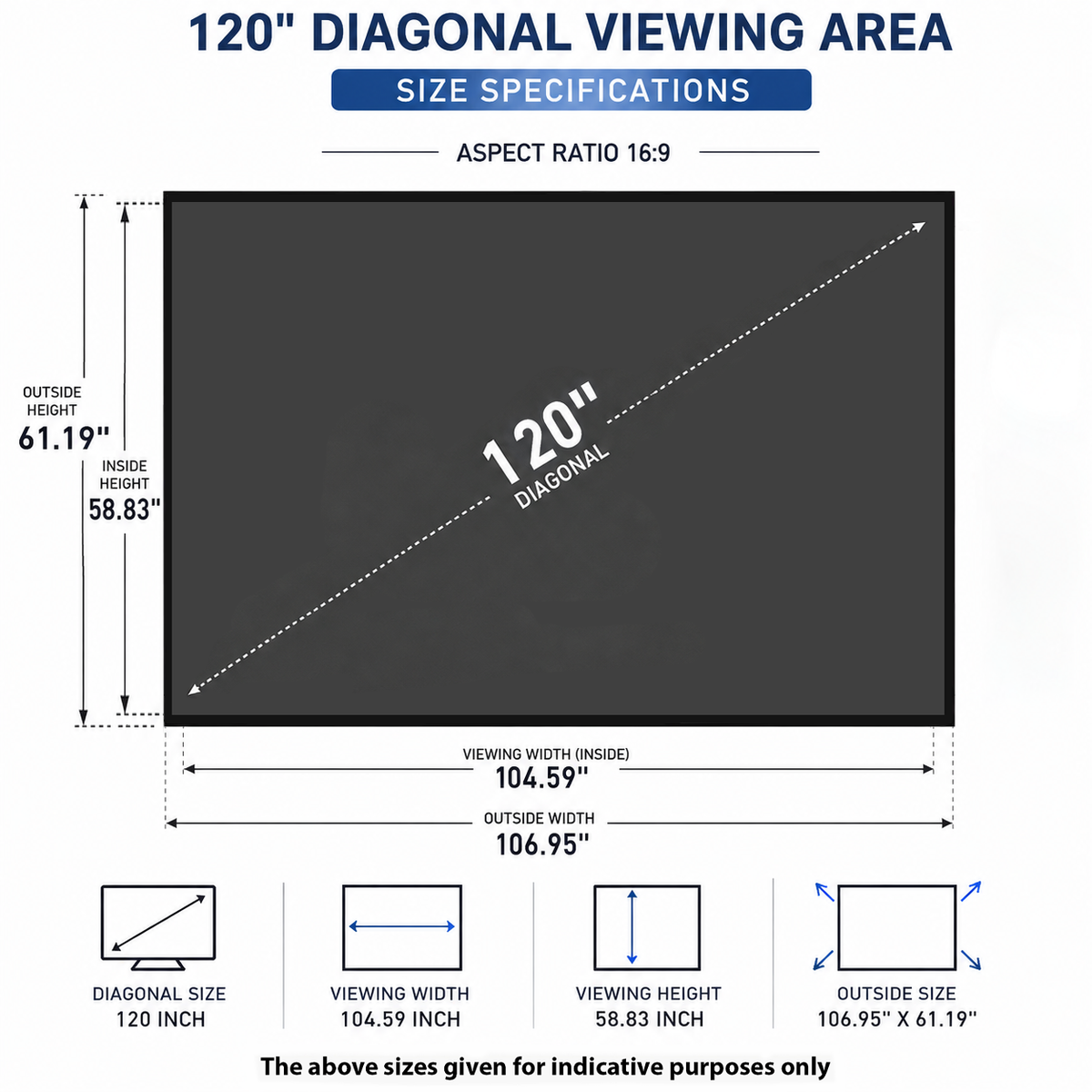 120 inch Fixed Frame Long Throw ALR Projector Screen – view 4