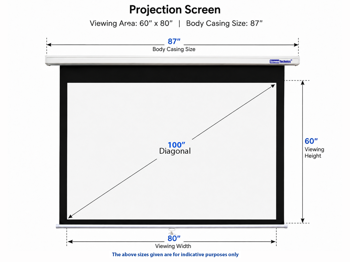 100 inch (4:3) Insta-Lock Projector Screen Wall & Ceiling Mount 4 Black Drop High-Gain 4K 3-Layer Fabric – view 3