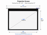 100 inch (4:3) Insta-Lock Projector Screen Wall & Ceiling Mount 4 Black Drop High-Gain 4K 3-Layer Fabric – view 3