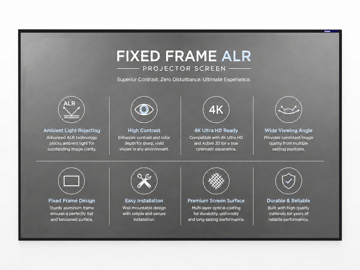 120 inch Fixed Frame Long Throw ALR Projector Screen – view 6