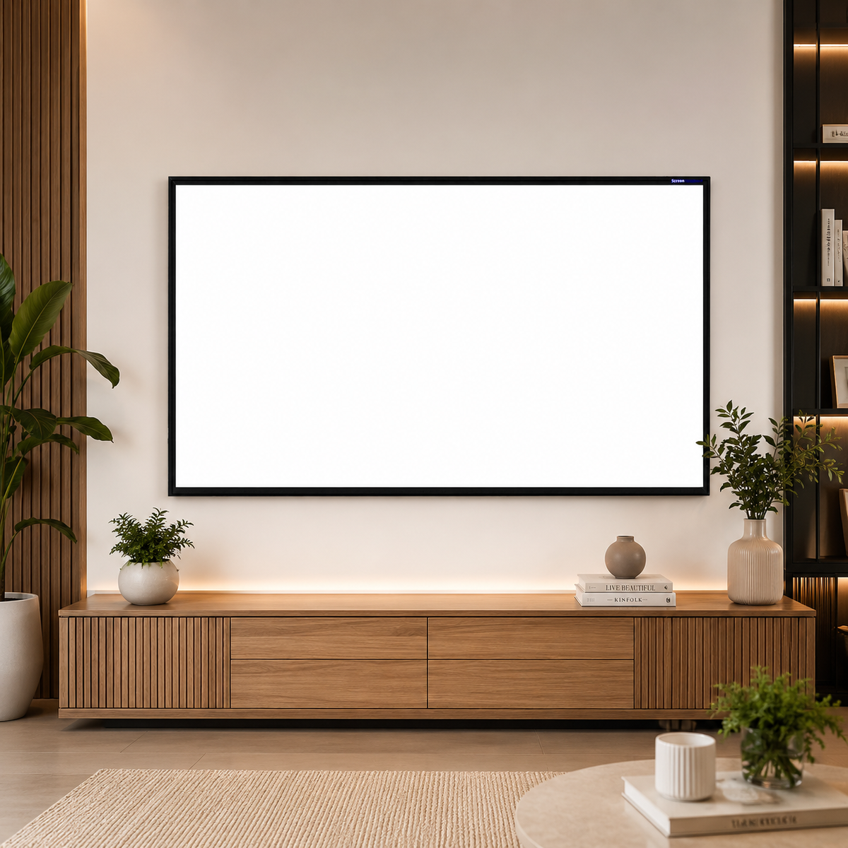 150 Diagonal 16:9 Aspect Ratio, 10.9 x 6.1 Feet Fixed Frame Projector Screen