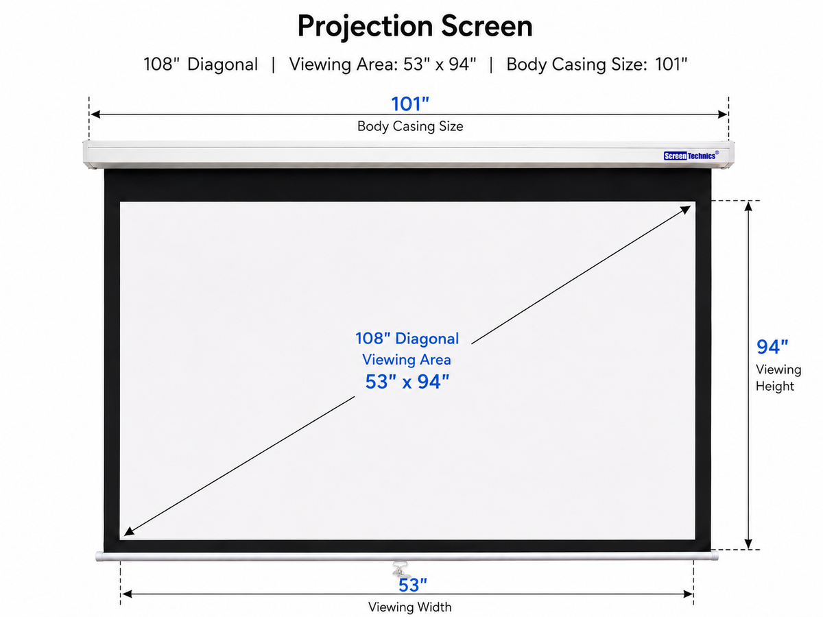 108 inch (16:9) Insta-Lock Projector Screen Wall & Ceiling Mount – view 5