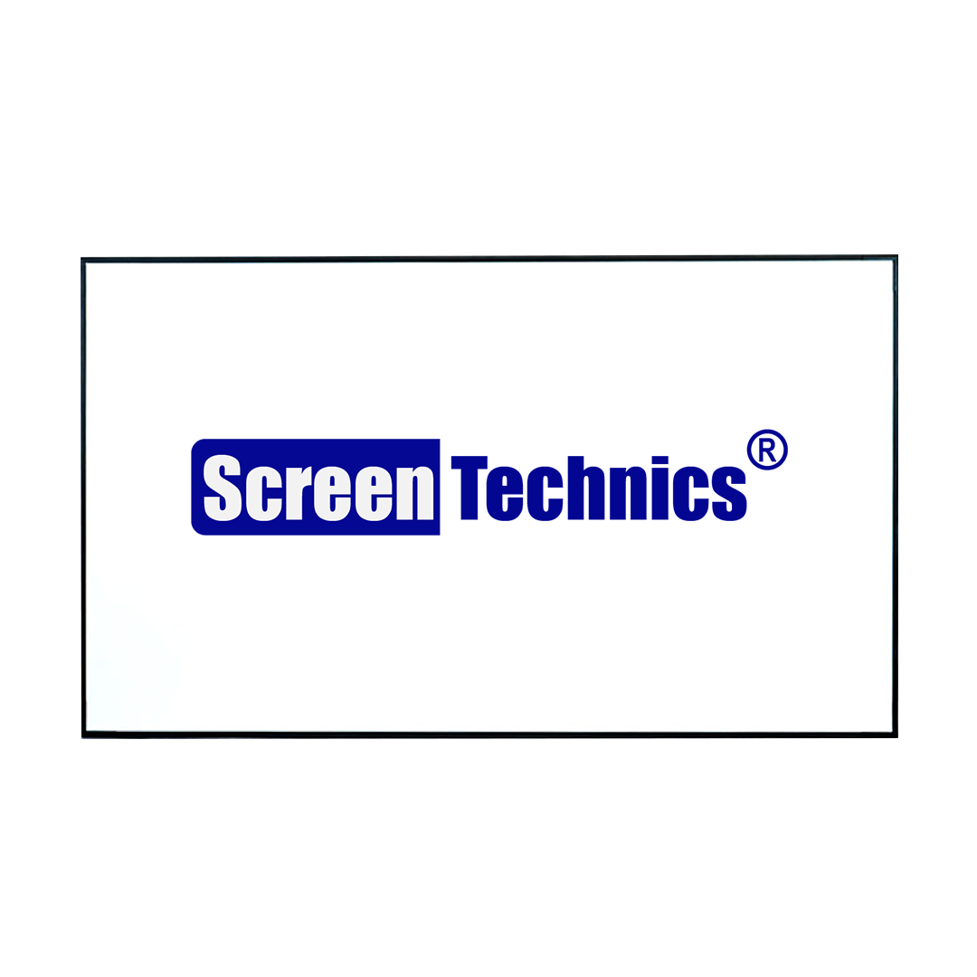 100 Diagonal 16:9 Aspect Ratio, 7.3 x 4.1 Feet Fixed Frame Projector Screen | Active 3D–4K–8K Ultra HD Matte White Fabric | 1 cm Narrow Velvet Finish Border | Ideal for Classroom, Office & Home Theater