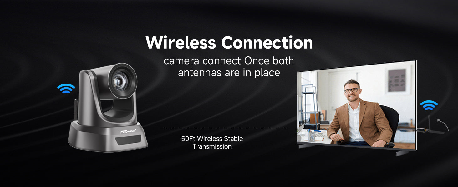 PTZ Camera  | 20X Optical Zoom | Full HD | Ideal for Live Streaming, Online Teaching & Classroom Recording | USB 3.0 & Wireless Connection with Dongle