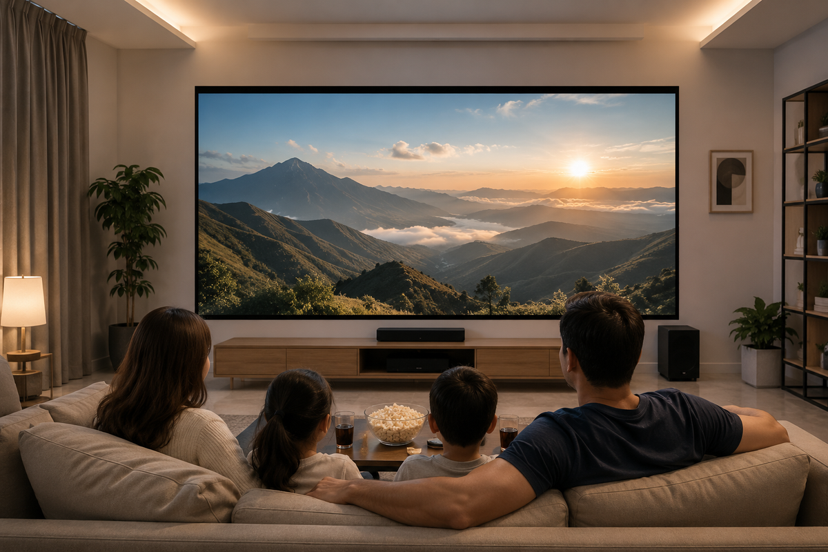 150 Diagonal, 16:9 Aspect Ratio Fixed Frame Projector Screen | Active 3D–4K–8K Ultra HD Matte Gray Fabric | Narrow 1 cm Velvet Finish Border | Ideal for Classroom, Office & Home Theater