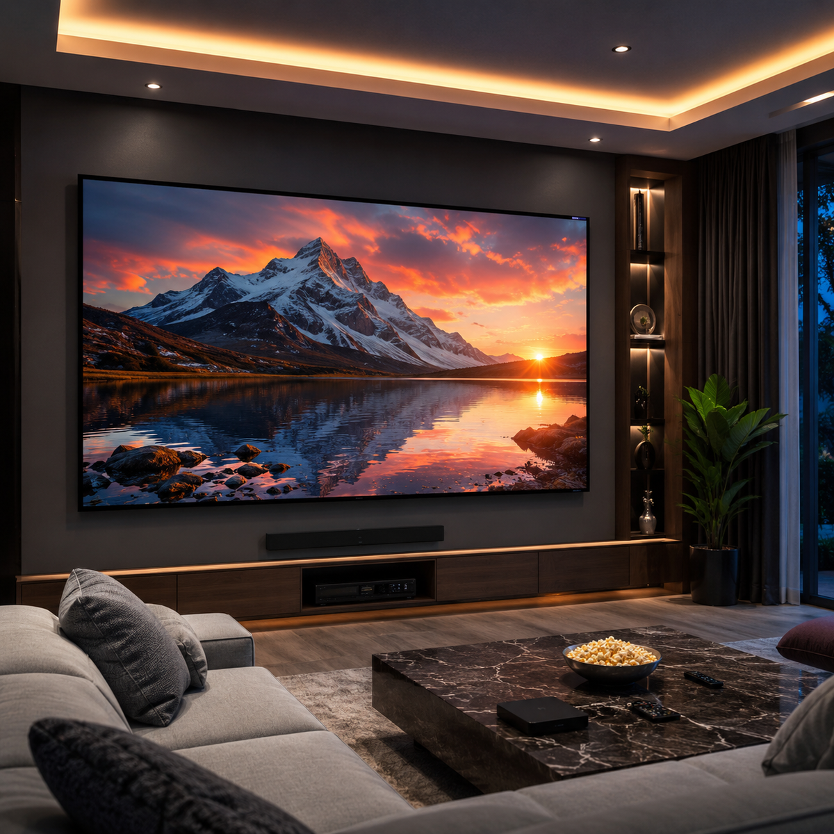 100″ Fixed Frame Long Throw ALR Projector Screen | 16:9 | 4K Ultra