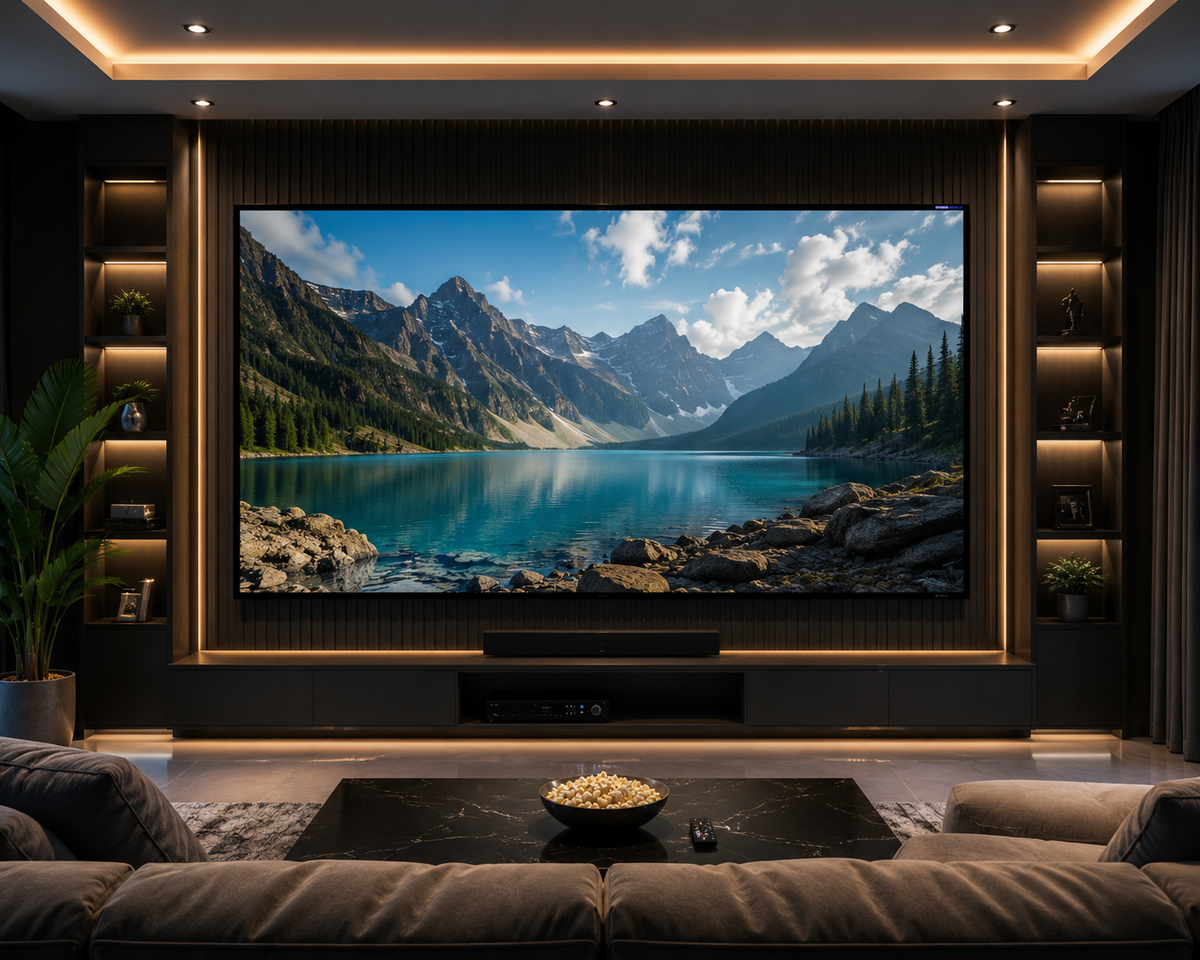 110″ Fixed Frame Long Throw ALR Projector Screen | 16:9 | 4K Ultra HD