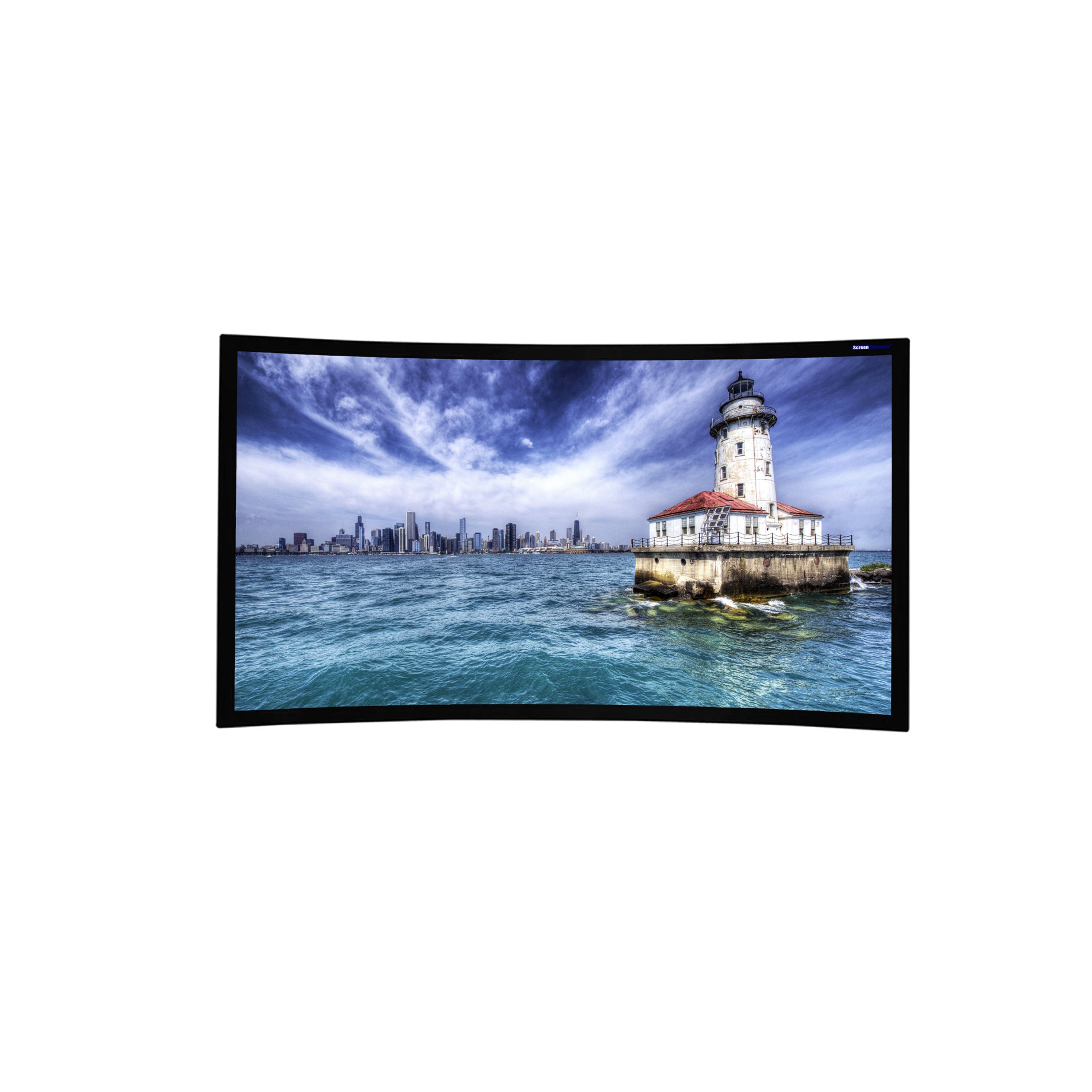 150" Curved Fixed Frame Projector Screen | 16:9 Aspect Ratio | 4K/8K Ultra HD | High-Tension Design | Ideal for Premium Home Theater