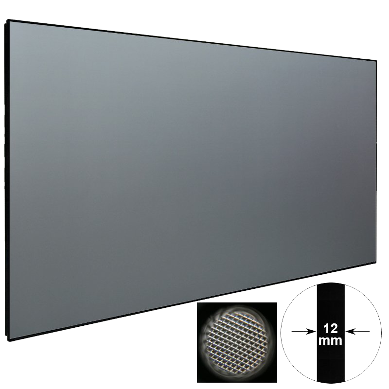 100 Diagonal 16:9 Aspect Ratio, 7.3 x 4.1 Fixed Frame Ultra Short Throw ALR Projector Screen | 4K Ultra HD Ambient Light Rejecting Fabric | 1 cm Velvet Frame | Ideal for UST Laser Projectors & Home Theater