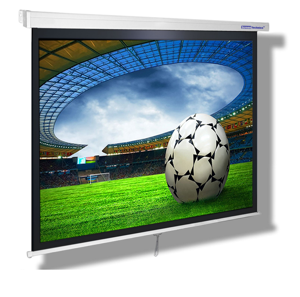 Screen Technics 110″ ALR Tab Tension Motorized Projector Screen – 4K Dark Grey Fabric, 16:9 Format, Electric Drop-Down, Ultra HD & HDR Ready