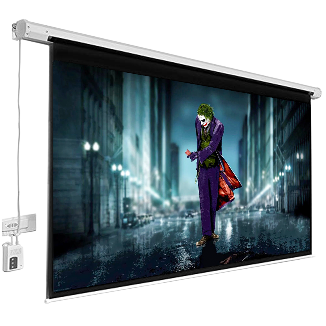 100-Inch NEO Eco Motorised Projector Screen (16:9) | Matte White | Silent Motor | Value Home Cinema Screen