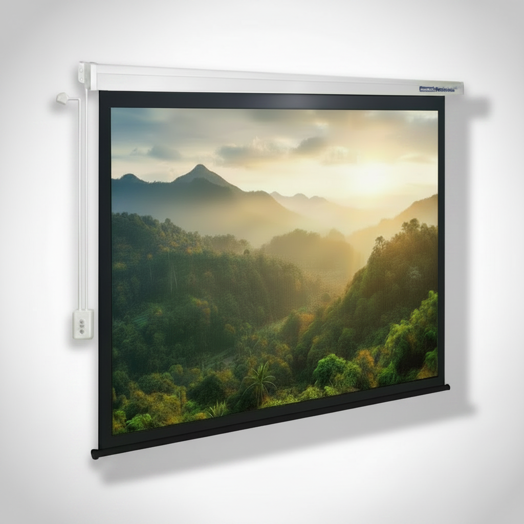 Projector Screen 10x8 (150) Motorised Projector Screen | Synchronous Motor | 4:3 Aspect Ratio | Wall & Ceiling Mount | 4 Top Black Drop | High-Gain 4K | 3-Layer Fabric | Heavy-Duty Casing | Ideal for Premium Conference Rooms, Classrooms & Home Viewing