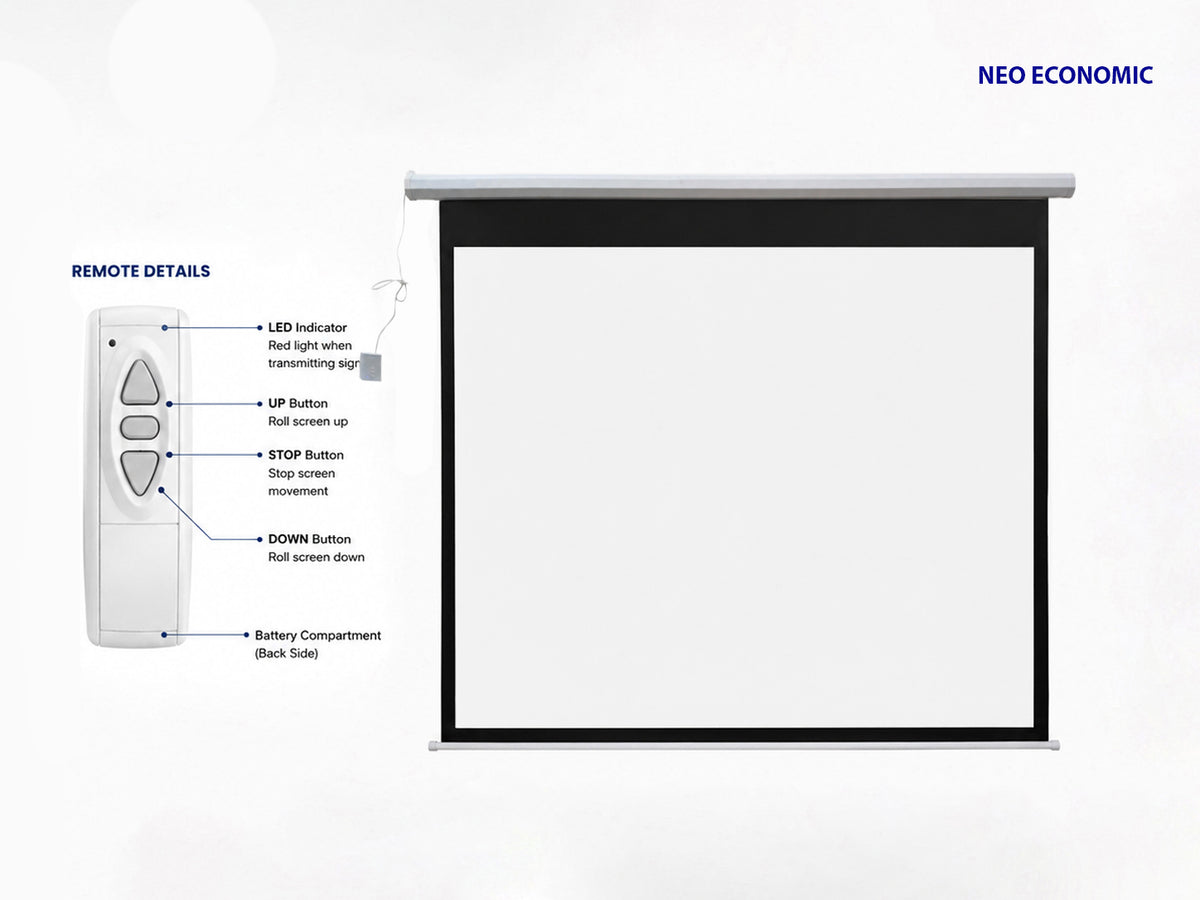 ScreenTechnics NEO 92" (16:9) Motorised Projector Screen Matte White Fabric – view 2