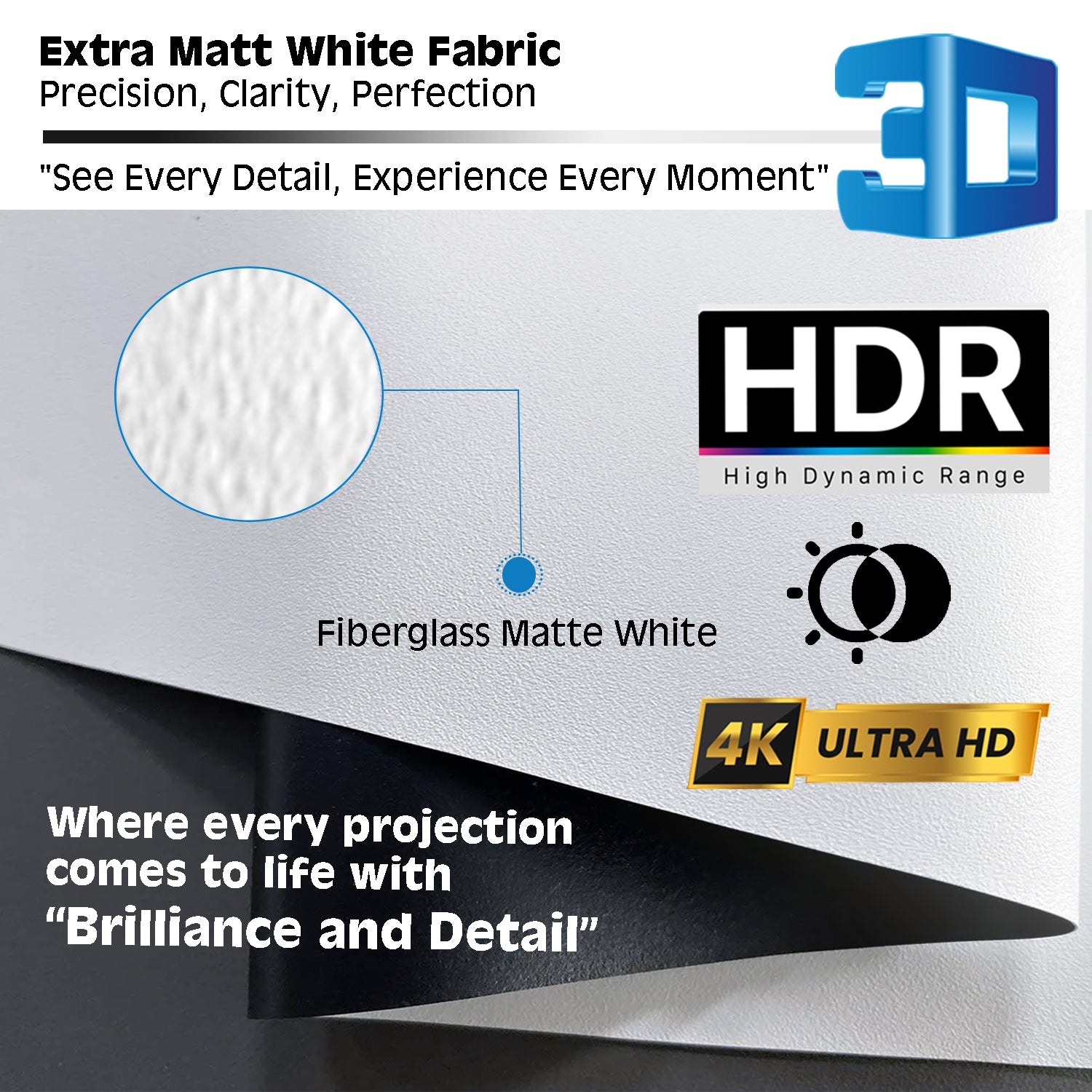 Screen Technics 92-Inch Motorized Projector Screen (16:9) | Matte White | Remote Control | Home Theater & Office Projection