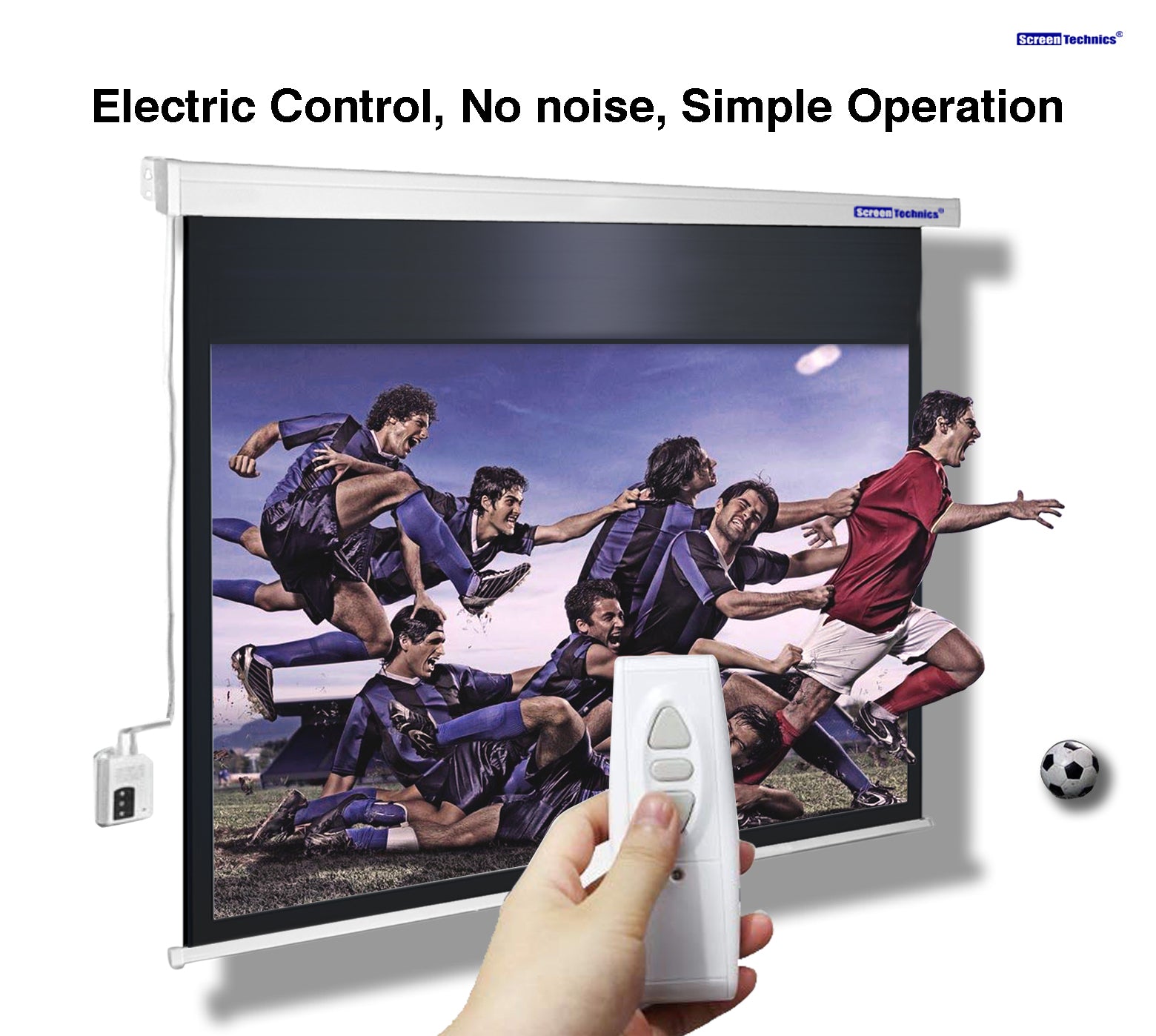 100 Motorized Projector Screen (16:9) | HD Matte White | Smooth Lift Motor | Home Cinema Ready