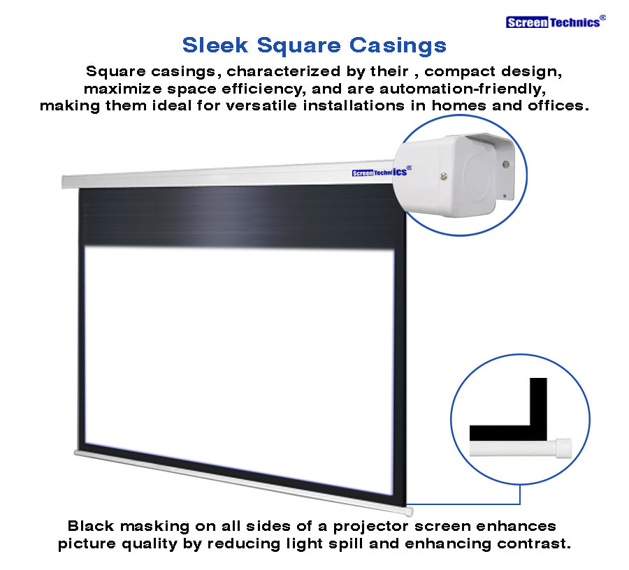 100 Motorized Projector Screen (16:9) | HD Matte White | Smooth Lift Motor | Home Cinema Ready