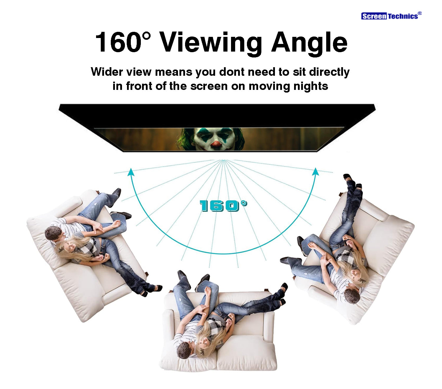 100 Motorized Projector Screen (16:9) | HD Matte White | Smooth Lift Motor | Home Cinema Ready