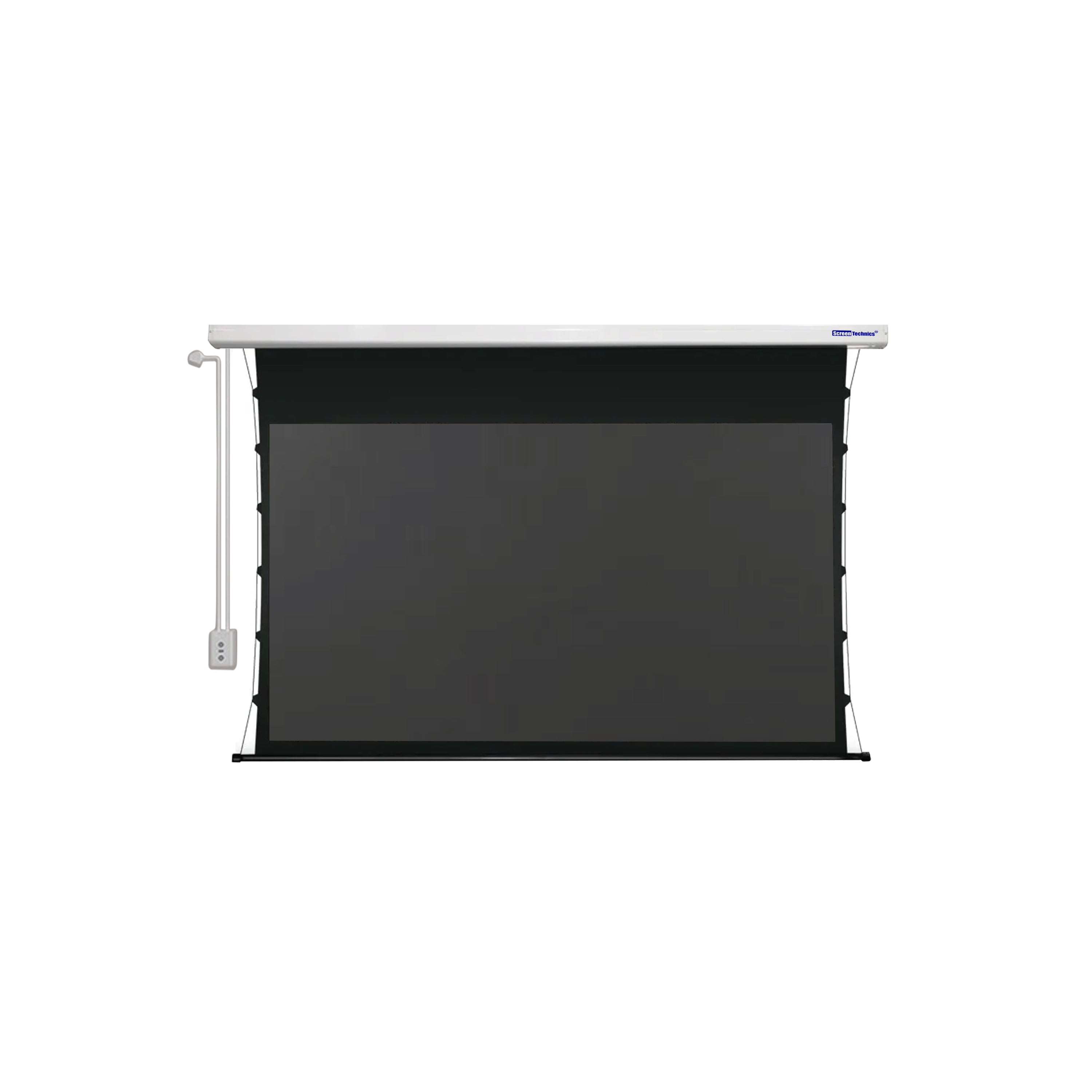 Screen Technics 110 ALR Tab Tension Motorized Projector Screen – 4K Dark Grey Fabric, 16:9 Format, Electric Drop-Down, Ultra HD & HDR Ready