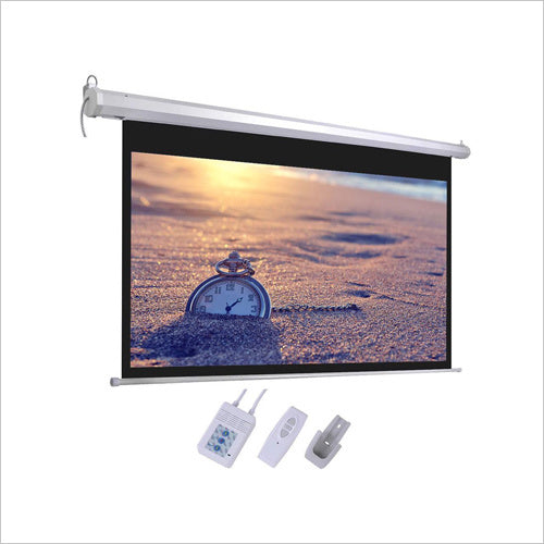 108-Inch NEO Eco Motorised Projector Screen (16:9) | HD Matte White Fabric | Hexagonal Casing | Economic Electric Screen