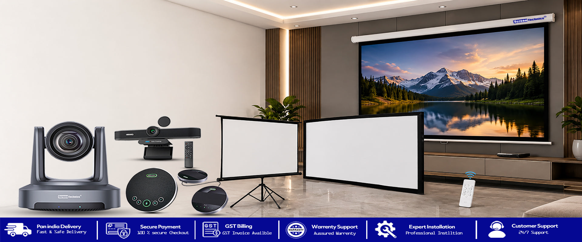 India's Trusted Projector Screen & Video Conference