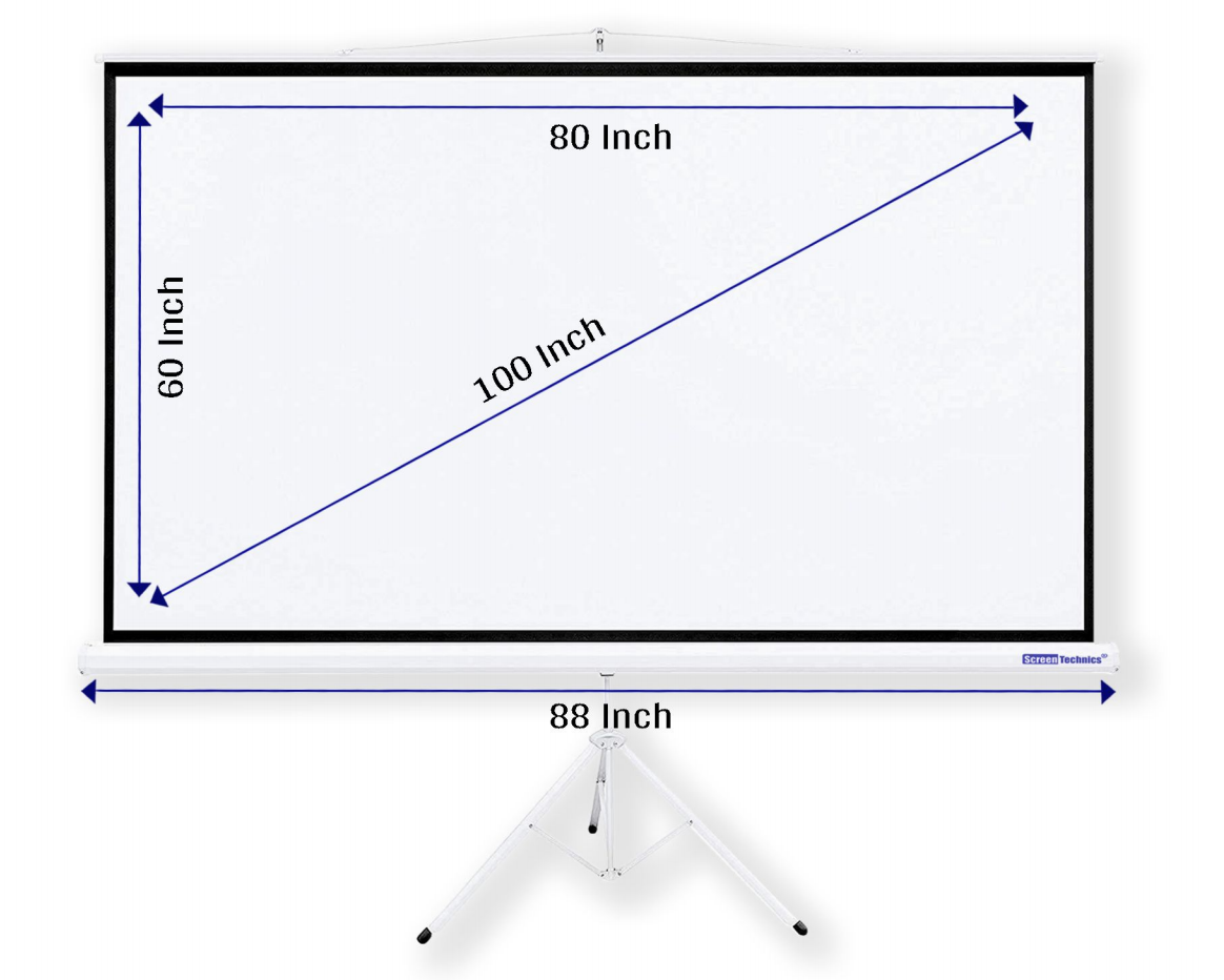 Screen Technics 100- (254 cm) Tripod Projector Screen with Stand | 5  × 7  | Matte White Fabric | Wrinkle-Free | Indoor & Outdoor Use | Ideal for Home, School & Office Presentations (4:3 Aspect Ratio)