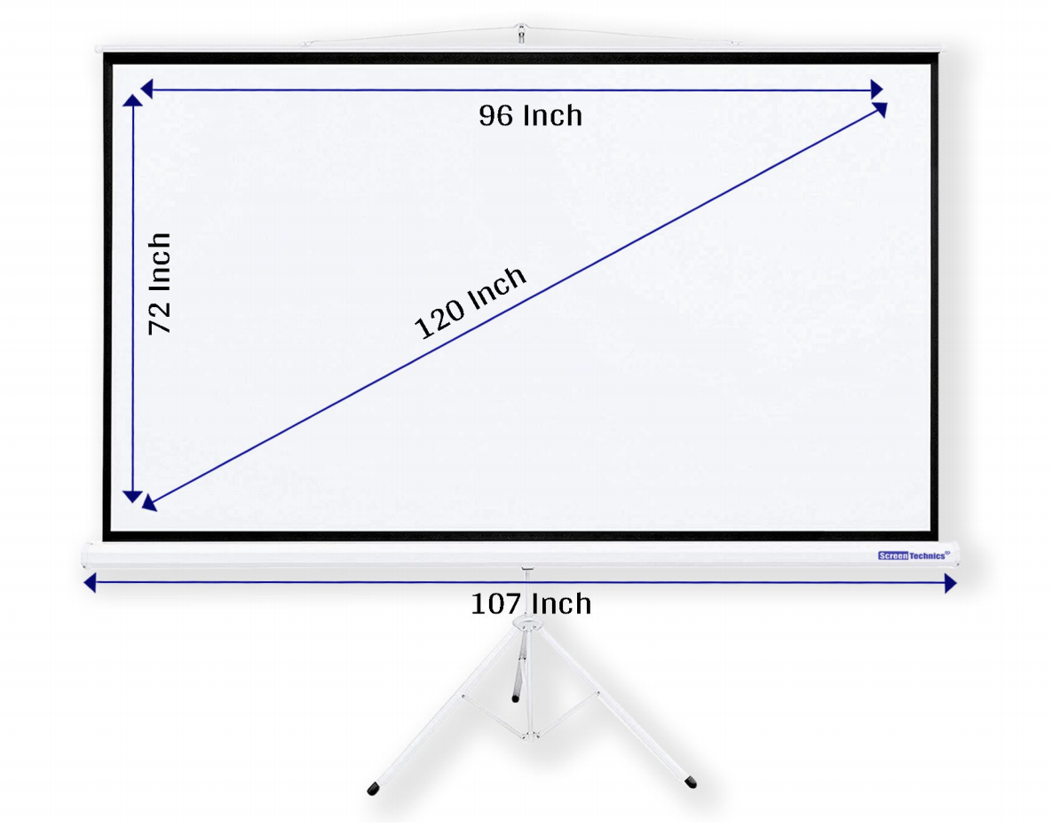 Screen Technics 120- (304.8 cm) Tripod Projector Screen with Stand | 6  × 8  | Matte White Fabric | Wrinkle-Free | Indoor & Outdoor Use | Ideal for Home, School & Office Presentations (4:3 Aspect Ratio)